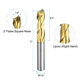 thumbnail image 2 of Uxcell Solid Carbide Square End Mill 1/4" Dia ZrN Coated 2 Flutes Milling Bit Cutter 1/4" Shank 2" Long, 2 of 6