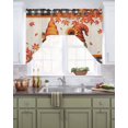 thumbnail image 2 of Thanksgiving Gnomes Kitchen Swag Valances for Windows, Fall Sunflower Pumpkin Maple Vintage Check Swag Valances Curtains for Living Room, Rod Pocket Window Treatments for Bathroom, Bedroom, 56"x36", 2 of 6