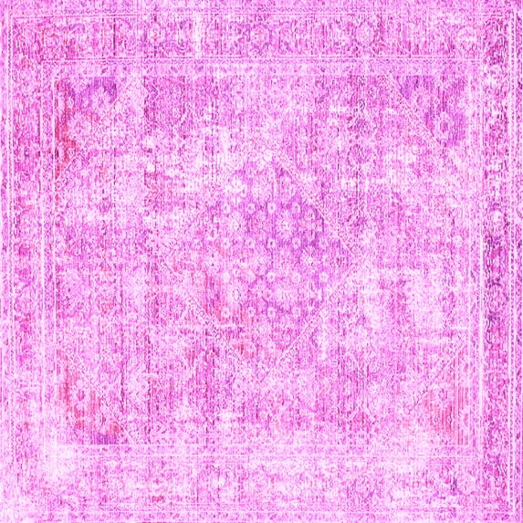 Ahgly Company Indoor Square Persian Pink Traditional Area Rugs, 6' Square