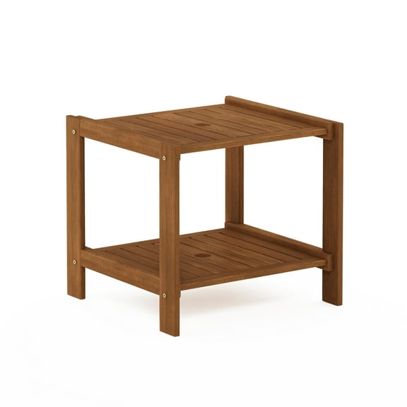 Furinno Tioman Hardwood Outdoor Mississippi Side Table with Umbrella Hole