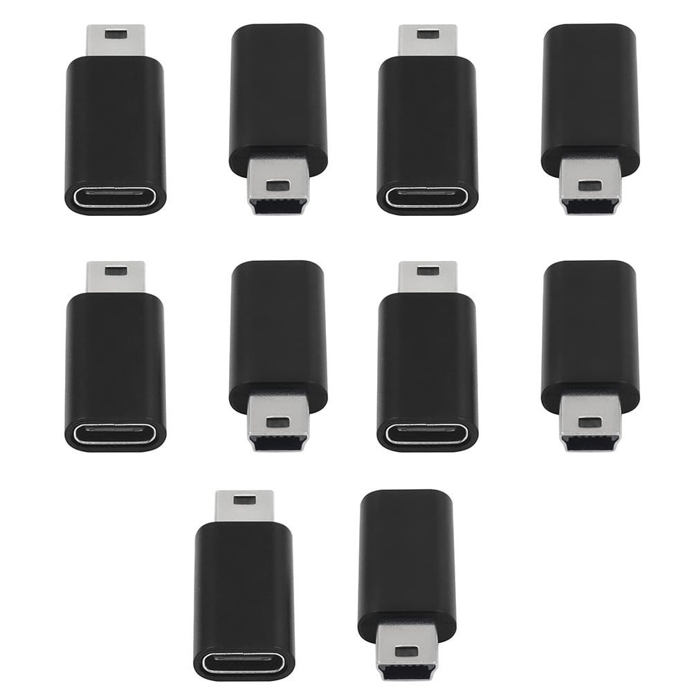 10Pcs USB C to Mini USB 2.0 Adapter Type C Female to Mini USB Male