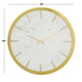 thumbnail image 3 of DecMode 19" Gold Marble Round Wall Clock with White Face, 3 of 7