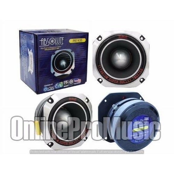 Absolute USA PBT43S 4" TitaniumBulletHighCompression Tweeter w/ 11 Oz FerriteMag