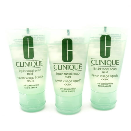 Clinique Liquid Facial Soap MILD for Dry Combination, 3-pack, 1oz/30ml x