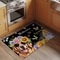 thumbnail image 2 of Spring Dog Entryway Rug 2'x3'&nbsp; Non Slip Front Door Mats, Black Watercolor Botanical Floral Sunflower Entrance Rugs Indoor Outdoor Carpet, Washable Floor Mats Small Area Rug for Bedroom Kitchen, 2 of 8
