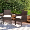 thumbnail image 6 of Patiojoy Outdoor 4 PCS Rattan Dining Chair Patio Cushioned Arm Chair w/Zipper Brown, 6 of 10