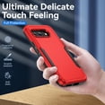 thumbnail image 5 of Dteck Case for Google Pixel 9A ,Shockproof Soft TPU Inner Layer and Hard Outer Back Cover Double Layer Design Phone Case,Red+Black, 5 of 7