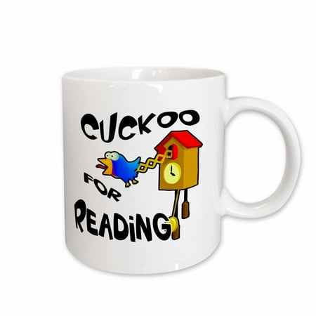 

3dRose Funny Cuckoo For Reading Bird Design Ceramic Mug 11-ounce