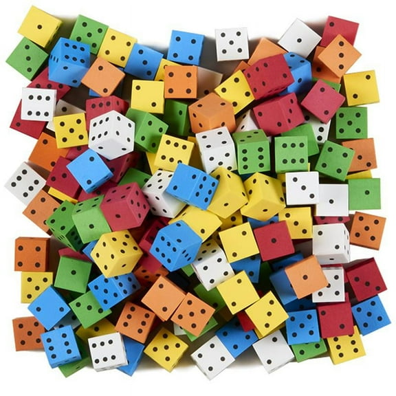 Koplow Games Foam Spot Dice, Assorted Color, 16Mm, Bag of 200