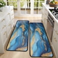 thumbnail image 4 of Kitchen Rugs Sets Of 2,Blue White Gold Marble Pattern Anti Fatigue Kitchen Mat Rugs Non Slip Washable,Decorative Kitchen Floor Mats for Kitchen,Sink,Laundry,17"x47"+17"x47", 4 of 5