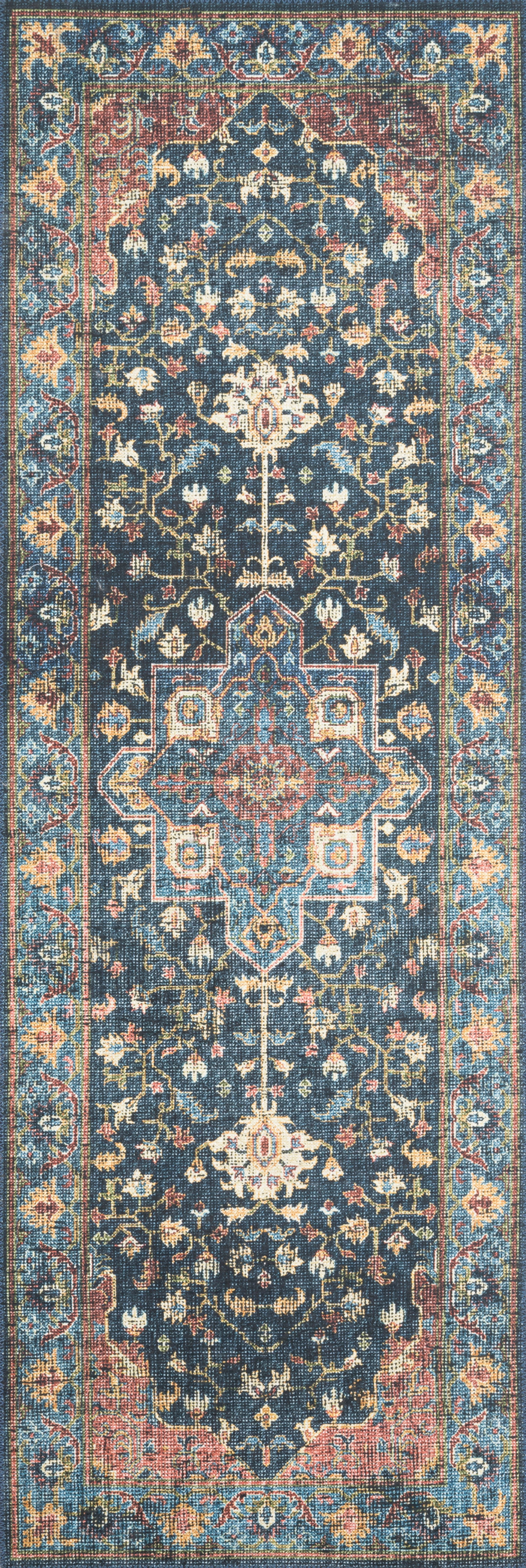 Loloi Skye Denim / Brick 8'-0" x 8'-0" Round Area Rug