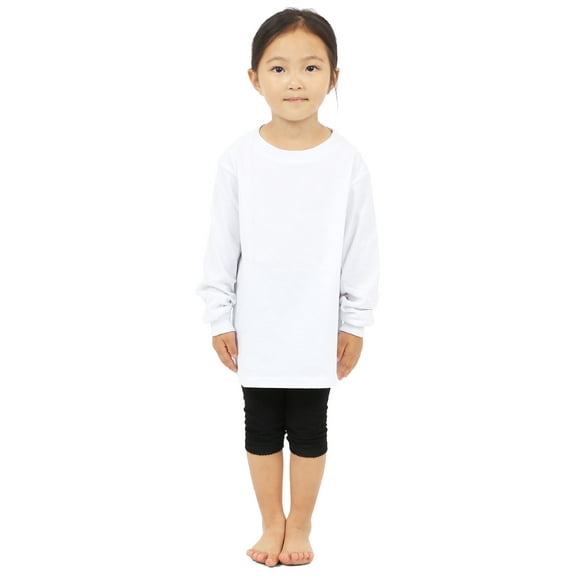 Ma Croix Kids Crew Neck Long Sleeve Tee Basic Solid Plain Cotton Shirt