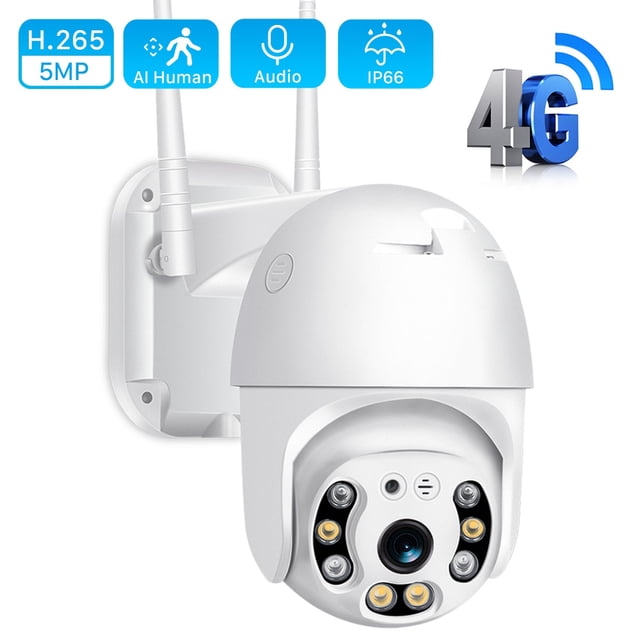 Cámara IP inalámbrica con tarjeta SIM 4G, cámara de seguridad con detección humana Ai, Zoom Digital 5X, 3MP, PTZ, 1080P, 2MP, vigilancia al aire libre