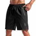 thumbnail image 2 of Men's Athletic Running Shorts Gym Workout Shorts Quick Dry Lightweight Sports Basketball Exercise Tennis Black 2XL, 2 of 5
