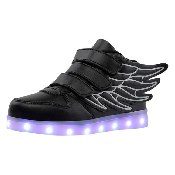 ASFGIMUJ Girls Shoes Size 2.5 Years-3 Years Led 7 Color Light High Top Light Usb Colorful Charging Luminous Boys' Sneakers