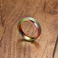 thumbnail image 3 of 6MM Stainless Steel Mystic Rainbow Frosted Band Men Women's Wedding Ring Sz 6-10, 3 of 5