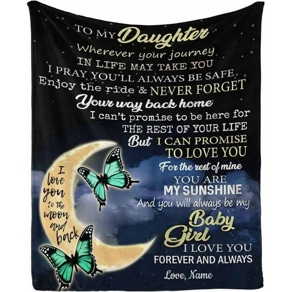 LHSHID Custom Blanket to My Daughter from mom and dad enjoy The ride & never forget your way back home Blanket Throws for Bed Birthday Gift for Girl Women Daughter
