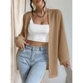 thumbnail image 6 of Womens Long Sleeve Cardigan Soft Knit Cardigan Sweater Khaki L, 6 of 8
