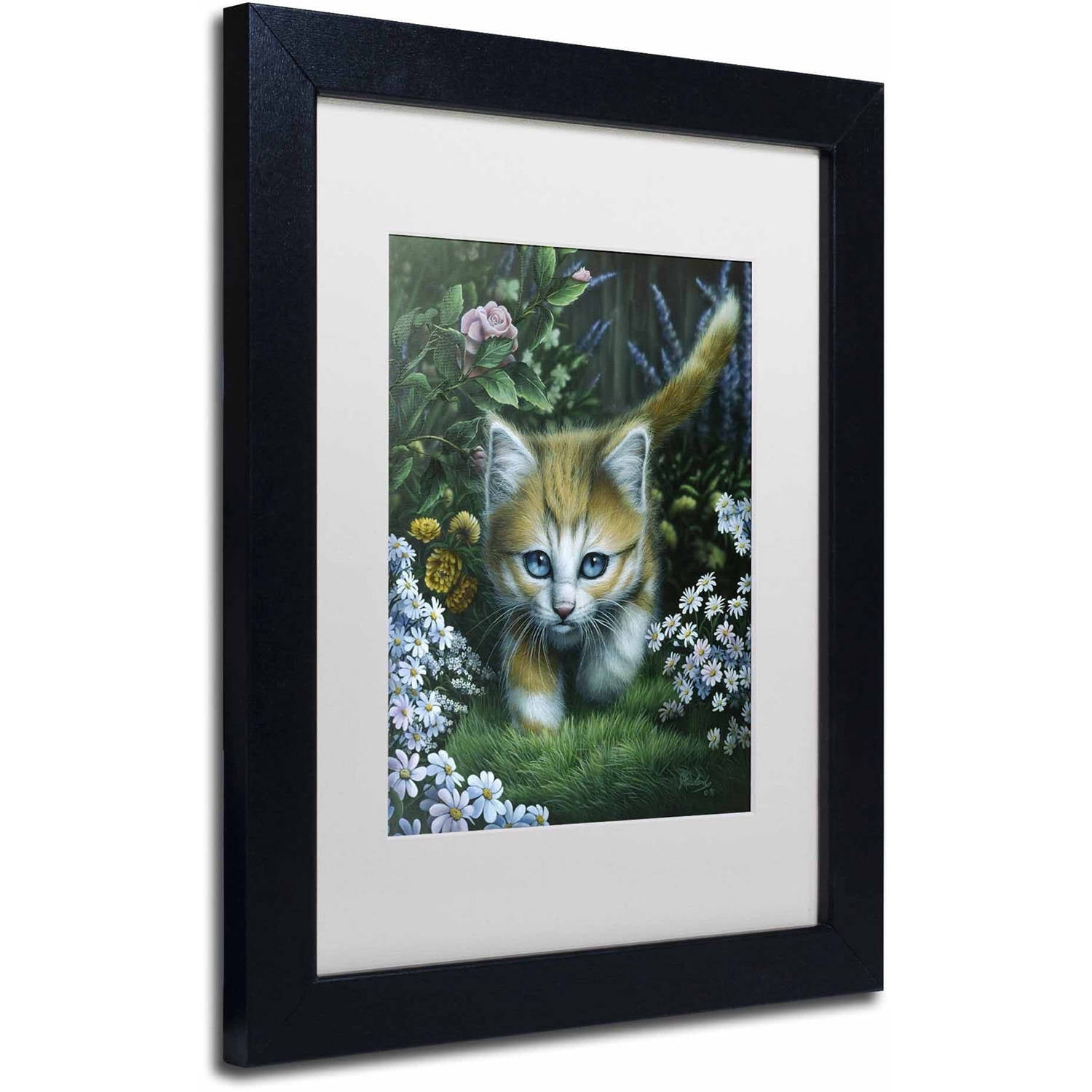 Trademark Fine Art 'Buttercup 2' Canvas Art by Jenny Newland, White Matte, Black Frame