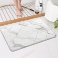 thumbnail image 4 of White Gold Geometric Marble Bathroom Rugs Mat,Non Slip Microfiber Bathroom Rug,Rubber Backing,Soft Bathroom Mats for Bathroom Floor,Tub and Shower,17x27in(43x68cm), 4 of 5