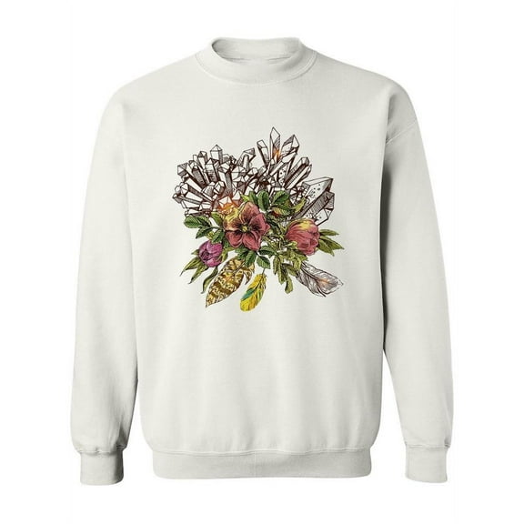 Flower,crystals And Feathers Sweatshirt Women -Image by Shutterstock, Female 5X-Large