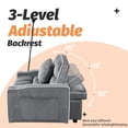 thumbnail image 4 of BSHTI 37.2" Convertible Pull-Out Sleeper Chair – with 3 Adjustable Angles, Velvet Upholstery, Side Pocket Storage, Solid Wood Frame,Dark Gray, 4 of 11