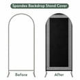 thumbnail image 4 of Black Geometric Arch Backdrop Cover, Spandex Fitted Wedding Arch Cover, Country Farm Traditional Chinese Tile Round Top Stand Covers for Birthday Ceremony Bridal Shower Party Decor 6.6x3.3 Ft, 4 of 9