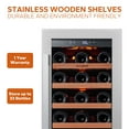 thumbnail image 4 of Ca'Lefort 15inch Wine Cooler Refrigerator,33 Bottle Wine Fridge Single Zone with Stainless Steel Reversible Tempered Glass Door, 4 of 8