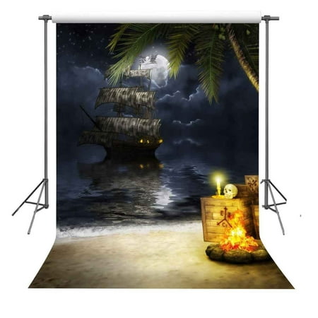 Image of GreenDecor 5x7ft Pirate Ship Photography Backdrop Props Photo Studio Background