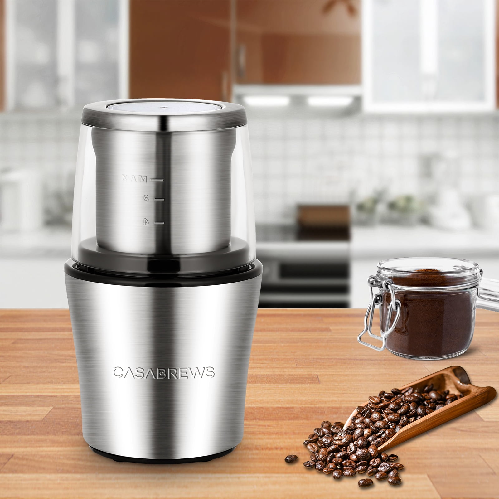 CASABREWS Electric Coffee Grinder, 200W Motor, Coffee Bean & Spice Grinder