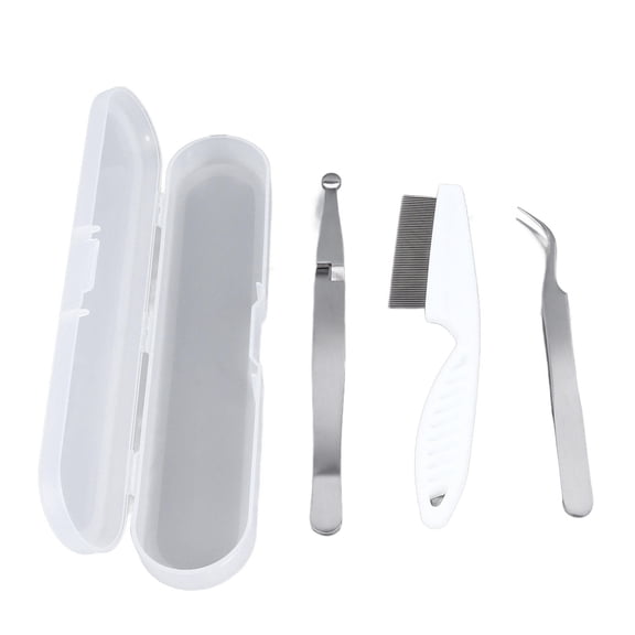 Suodoka Premium Stainless‑Steel Flea & Tick Tweezers Kit – Dual‑Purpose Cross‑Clip Comb for Cats & Dogs, Easy‑Grip, Safe Removal Tool