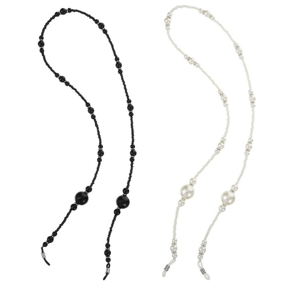 2 Pcs Glasses Hanging Chains Lanyards for Women Eyeglass Elder White