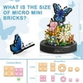 thumbnail image 2 of Flower Bouquet Butterfly Building Set, Bonsai Tree Flowers Building Blocks with Dust Cover, 530 PCS Micro Bricks Botanical Collection Kit, Birthday Gift for Women Girlfriend Adults 12+, 2 of 6