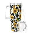 thumbnail image 2 of Picia Cute Cow Print Sunflower D Pattern 40oz Ice Bully Insulated Tumbler with Handle, Double-Wall Stainless Steel Cup, Leak-Proof Lid and Straw, 2 of 8