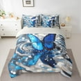 thumbnail image 2 of Castle Fairy Kids Teens Adults Flying Blue Butterfly Twin Bedding Sets 7-Piece,Sparkling Waves Bedding Comforter Set Microfiber,Dreamy Princess Breathable Sheet Sets,Lightweight Room Decor, 2 of 8