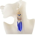 thumbnail image 3 of Dangle Earrings Fashion Beaded Artificial Feather Drop Earrings Long Earrings, 3 of 10