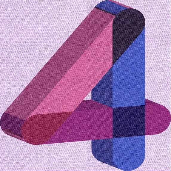 Ahgly Company Indoor Square Patterned Dark Orchid Purple Area Rugs, 5' Square