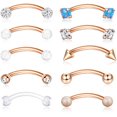 thumbnail image 1 of 16G Eyebrow Lip Belly Button Rings Rook Earrings Daith Helix Piercings Barbell Body Jewelry, 1 of 7