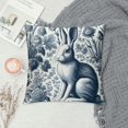 thumbnail image 2 of COMIO Blue and White Porcelain Pillow Covers Floral Chinoiserie Rabbit Pattern Farmhouse Decorative French Country Style Cushion Pillowcases for Bedroom Living Room Sofa 12x12in, 2 of 5