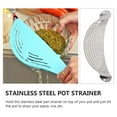 thumbnail image 4 of OULII Stainless Steel Pot Strainer with Handles for Easy Draining Silver Heavy Duty Kitchen Tool for Pasta Rice 10.5 x 5.9 x 0.8 inches, 4 of 8