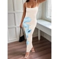 thumbnail image 4 of Women Summer Casual Floral Dresses Spaghetti Strap Bodycon Maxi Beach Dress Color M, 4 of 7