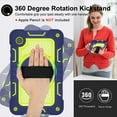 thumbnail image 2 of ELEHOLD 3-Layer Shockproof Case For Samsung Galaxy Tab S9, Rugged Cover with 360° Rotating Kickstand, Wrist Strap, Detachable Shoulder Strap, Navy Blue+Green, 2 of 7