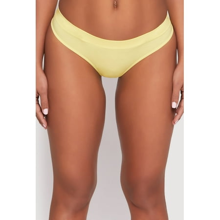 Rainbow Shops Female Adult Seamless Basic Solid Thong Panty Seamless  Solid  Final Sale - No Returns