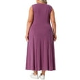 thumbnail image 4 of DARING DIVA Plus Size Summer Sleeveless Maxi Dress 1X Burgundy, 4 of 6
