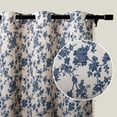 thumbnail image 4 of UU&T Vintage Floral Curtains for Living Room, Semi-Blackout Farmhouse Linen Curtains with Tassels Set of 2 Panels, 52" x 84", 4 of 7
