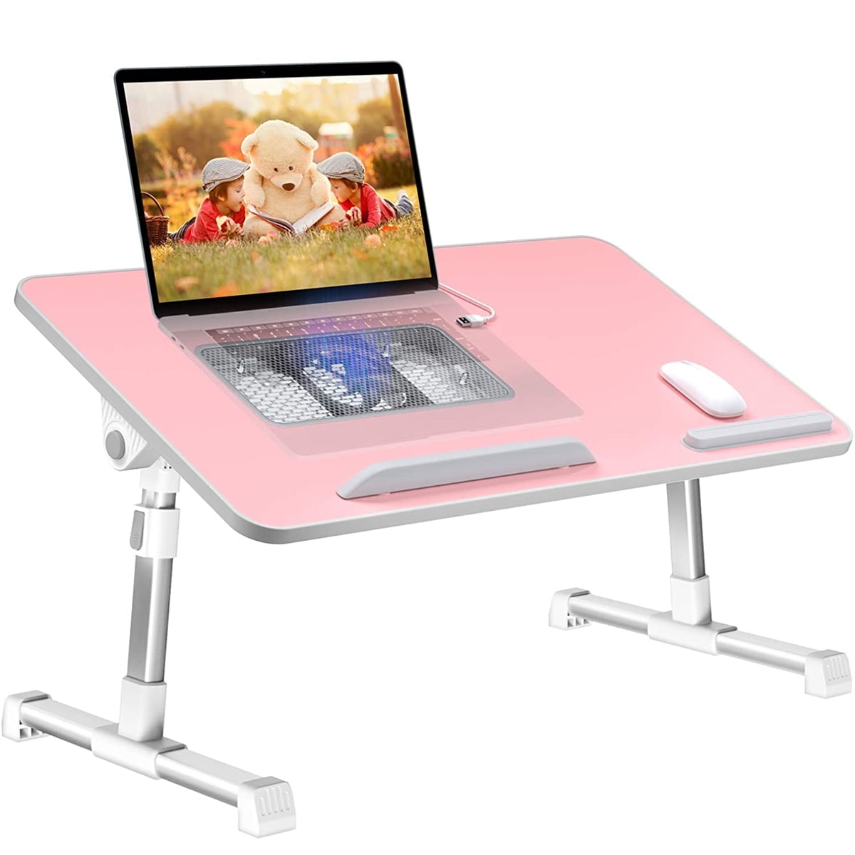 ZYUTTGY Aluminum Alloy Laptop Table Adjustable Portable Folding Computer Desk Students Dormitory Laptop Table Stand Tray for Sofa Bed