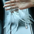 thumbnail image 5 of LHWEN Wind Decor Car Chimes Decoration Wall Home Mini Pendant Dream Catchers Ornament Metal Feather Art Gift for Lover Kids Car Accessory Beautiful Feathers White Pearls Adjustable Chain Home Decor, 5 of 8