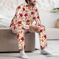 thumbnail image 7 of Picia fall laef Maple Pattern Men’s Long-Sleeve Sleepwear Set - Soft 2-Piece Loungewear with Pockets, Comfy PJs for Relaxing Nights-Small, 7 of 7