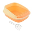 thumbnail image 2 of Caja de arena perfecl para gatos con marco y pala Naranja 50x40x20cm, 2 of 8