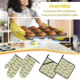 thumbnail image 5 of Haiem Twig Sloth Print Extra Long Oven Mitts and Pot Holders 4pc Sets: Heat Resistant Silicone Oven Mittens with Mini Oven Gloves and Hot Pads Potholders, 5 of 6